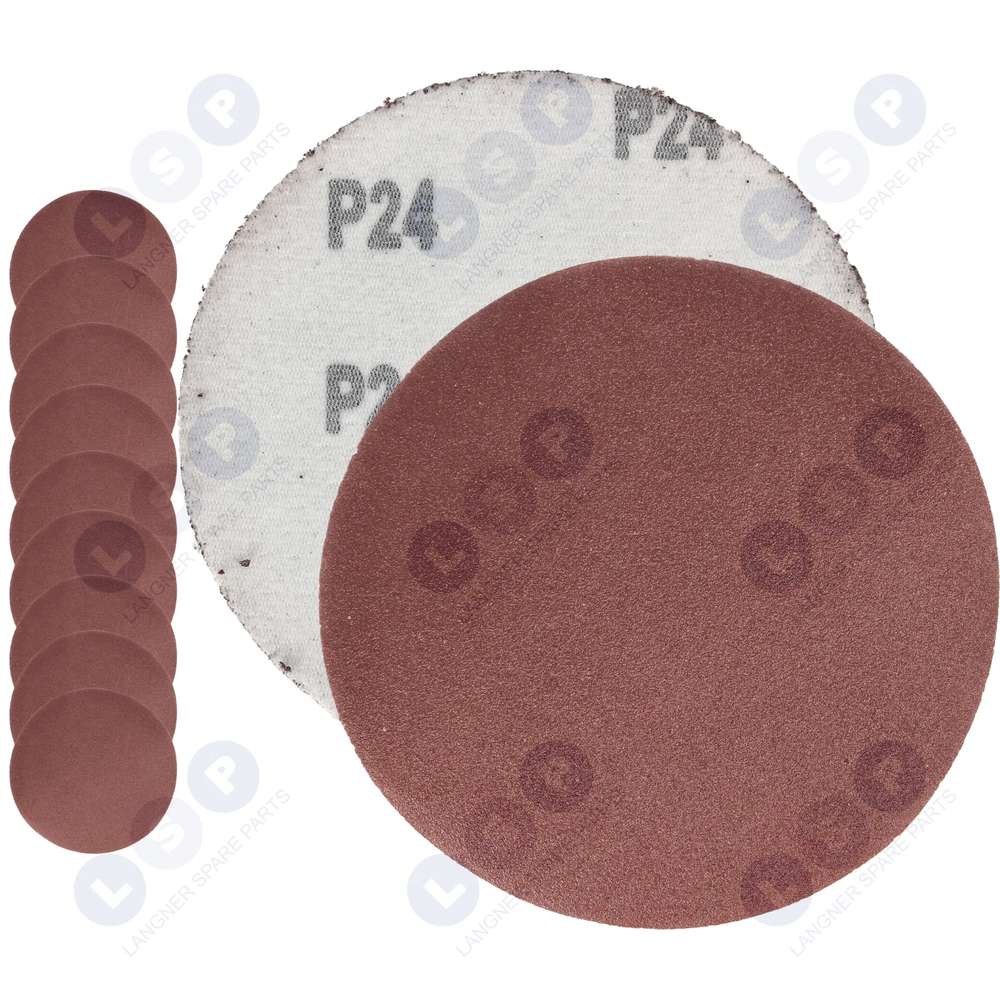 Brúsny papier, kotúče na suchý zips 125 mm pre uhlovú brúsku P24, 10 ks